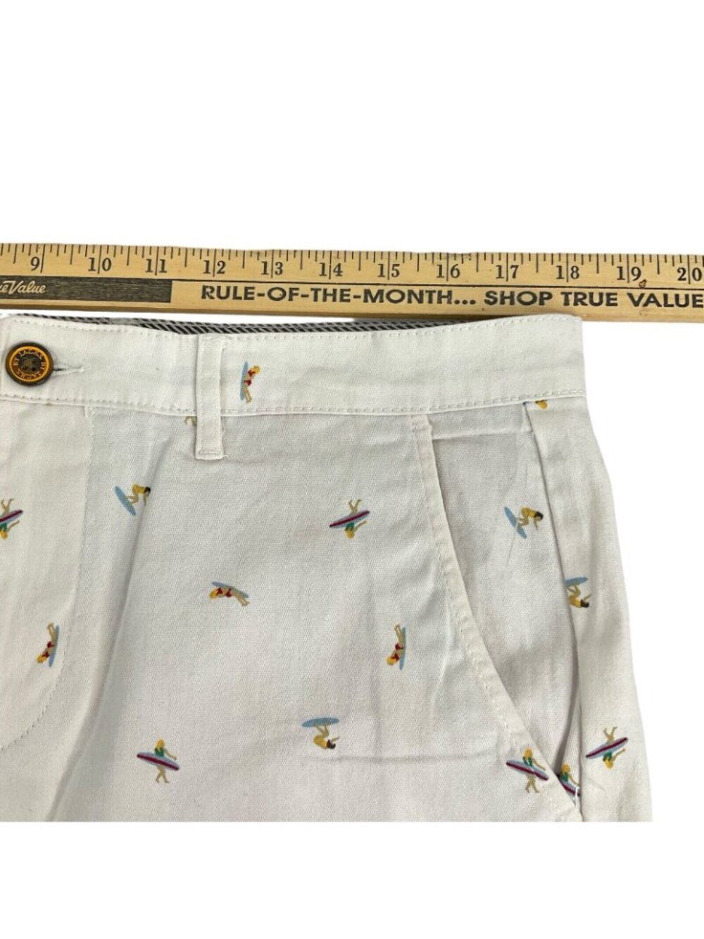 Jachs New York Chino Shorts Men's Sz 33 White Surfer Bleeker Fit Flat Frt $40Nwt - Picture 3 of 10